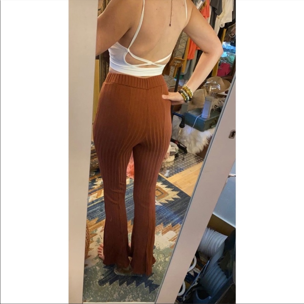 Rust Slit Ankle Pants - Picture 5 of 6